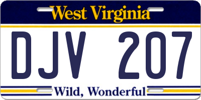 WV license plate DJV207