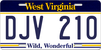 WV license plate DJV210