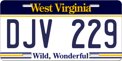 WV license plate DJV229