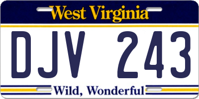 WV license plate DJV243