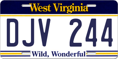 WV license plate DJV244