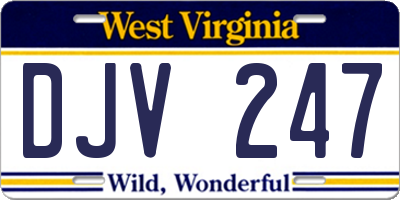 WV license plate DJV247