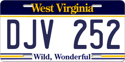 WV license plate DJV252