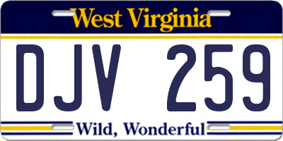 WV license plate DJV259