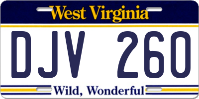 WV license plate DJV260