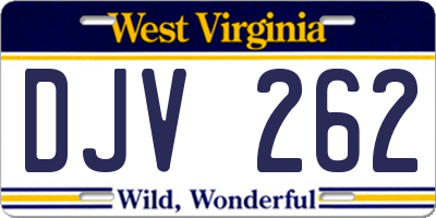 WV license plate DJV262