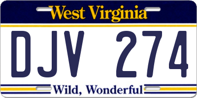 WV license plate DJV274