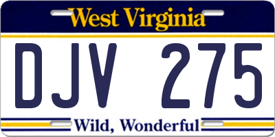 WV license plate DJV275