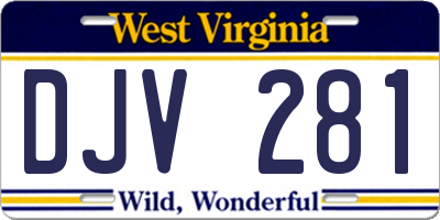 WV license plate DJV281