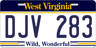 WV license plate DJV283