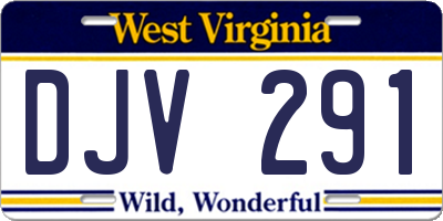 WV license plate DJV291