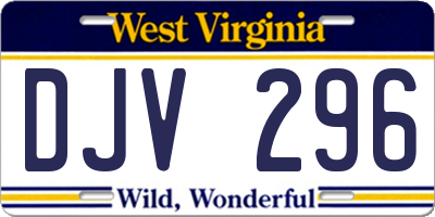WV license plate DJV296