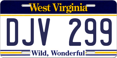 WV license plate DJV299