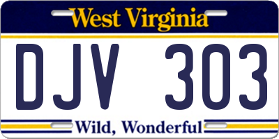 WV license plate DJV303