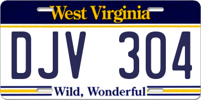 WV license plate DJV304