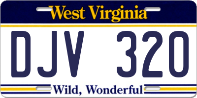 WV license plate DJV320