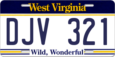 WV license plate DJV321