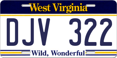 WV license plate DJV322