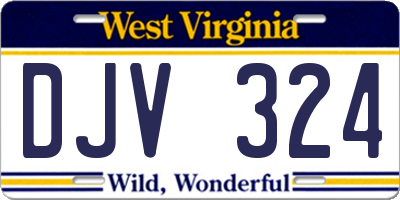 WV license plate DJV324