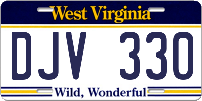 WV license plate DJV330