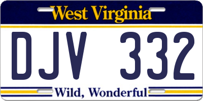 WV license plate DJV332
