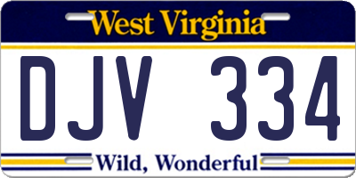 WV license plate DJV334