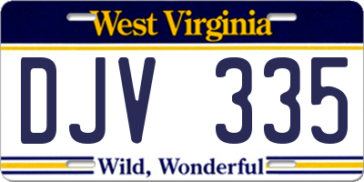 WV license plate DJV335
