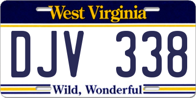 WV license plate DJV338