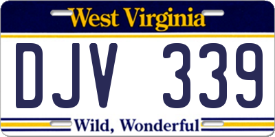 WV license plate DJV339