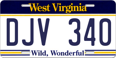 WV license plate DJV340