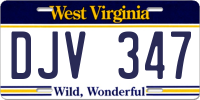 WV license plate DJV347