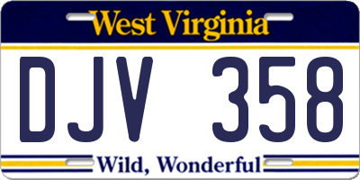WV license plate DJV358
