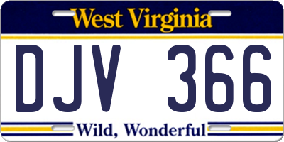WV license plate DJV366