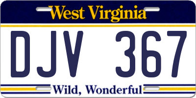 WV license plate DJV367