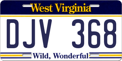 WV license plate DJV368