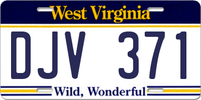 WV license plate DJV371