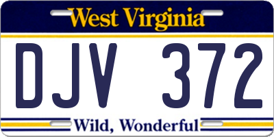 WV license plate DJV372