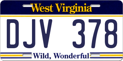 WV license plate DJV378
