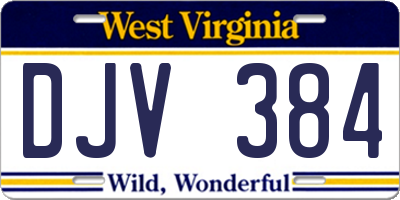 WV license plate DJV384