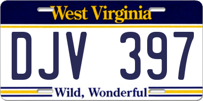 WV license plate DJV397