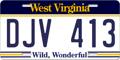 WV license plate DJV413