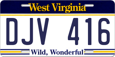 WV license plate DJV416