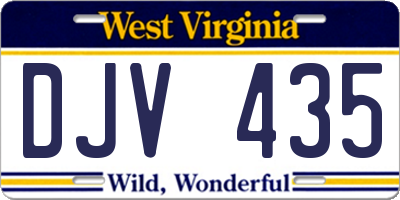 WV license plate DJV435
