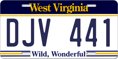WV license plate DJV441