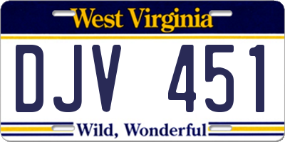 WV license plate DJV451