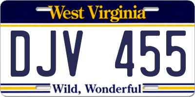 WV license plate DJV455