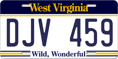 WV license plate DJV459