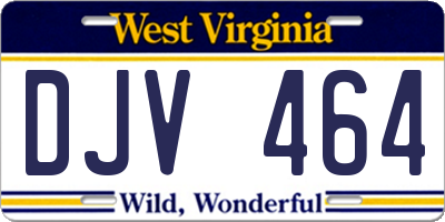 WV license plate DJV464