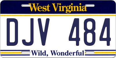 WV license plate DJV484