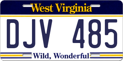 WV license plate DJV485